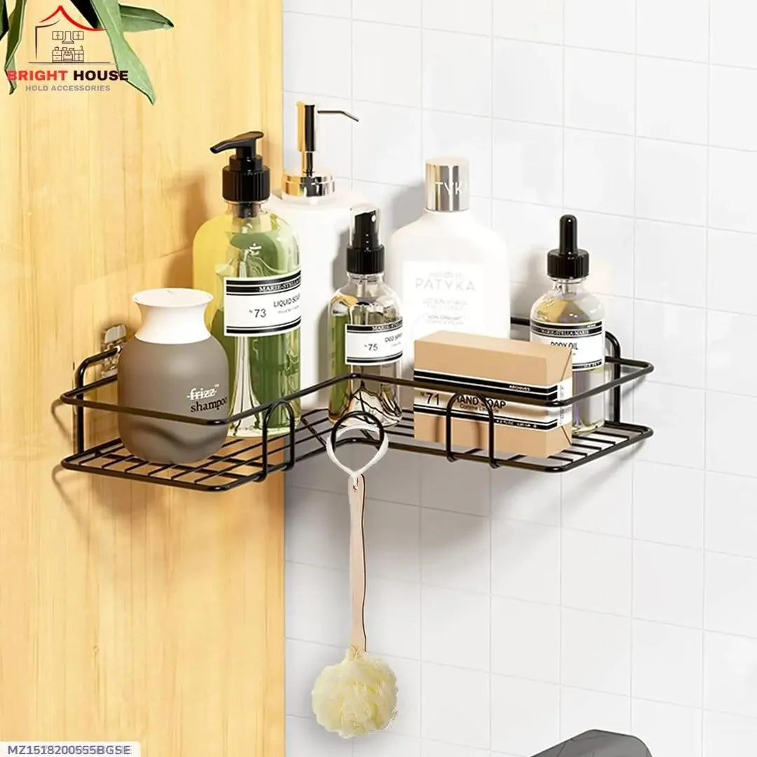 Stainless Steel Bathroom Shelf Black Modern