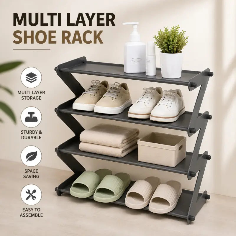 4 Layer Z Shaped Shoe Rack