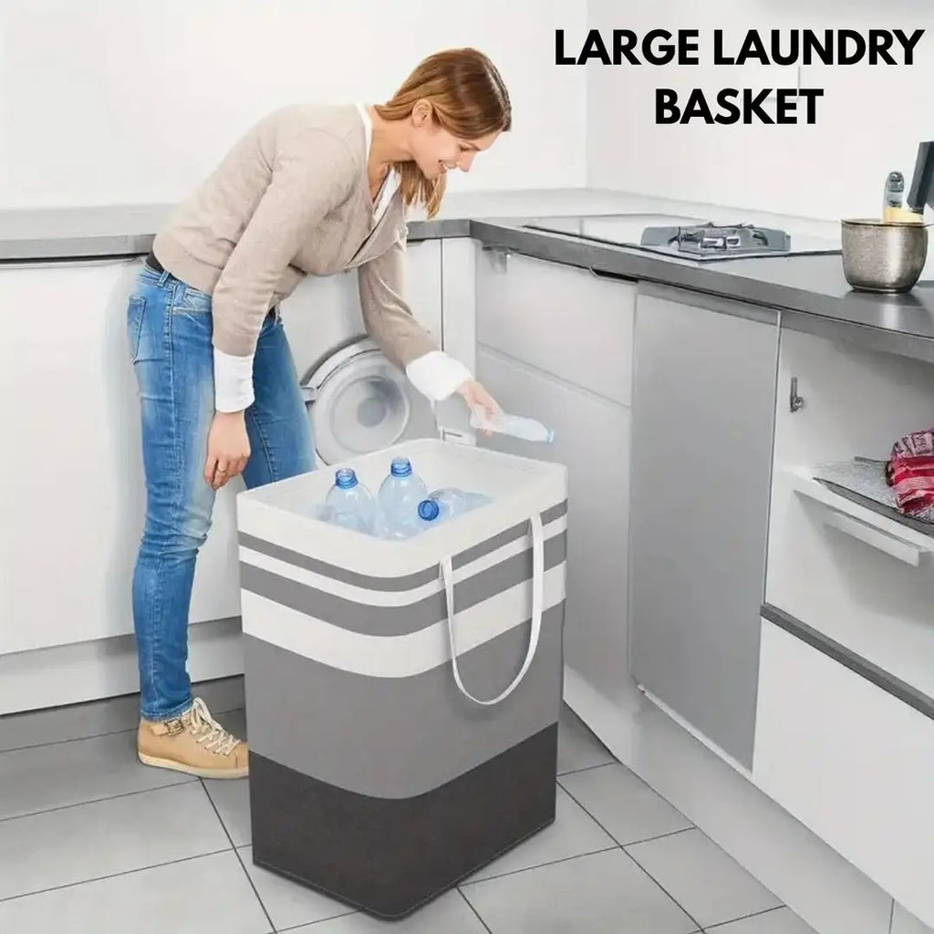Ultra Large Cloth Laundry Basket 72L Capacity Multicolor