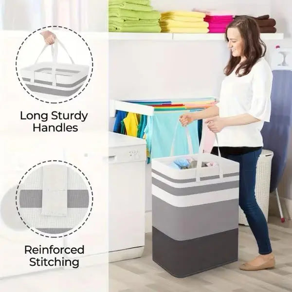 Ultra Large Cloth Laundry Basket 72L Capacity Multicolor